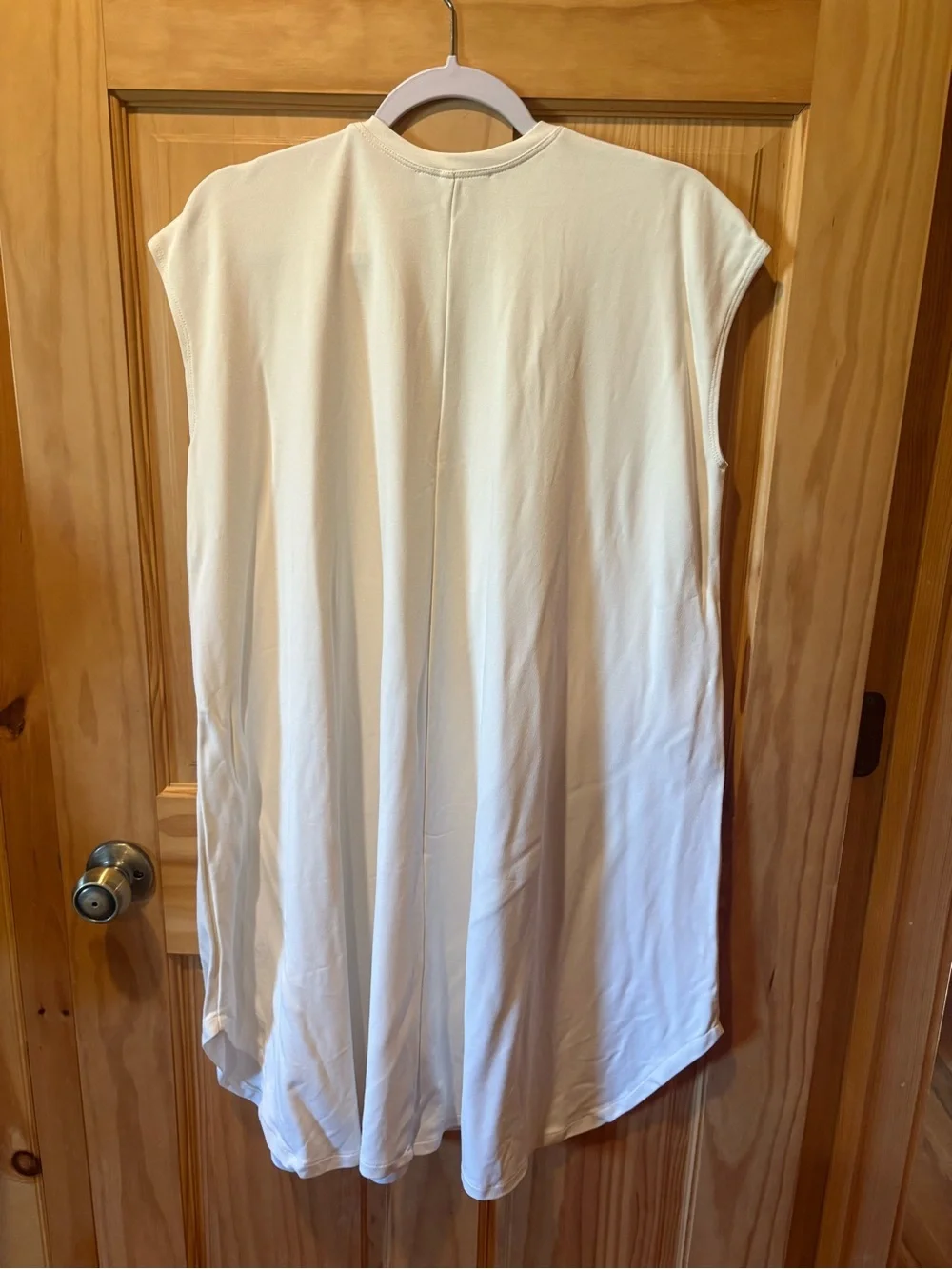 Dušan oversized, sleeveless white knit/silk  jersey dress soft ivory women’s S